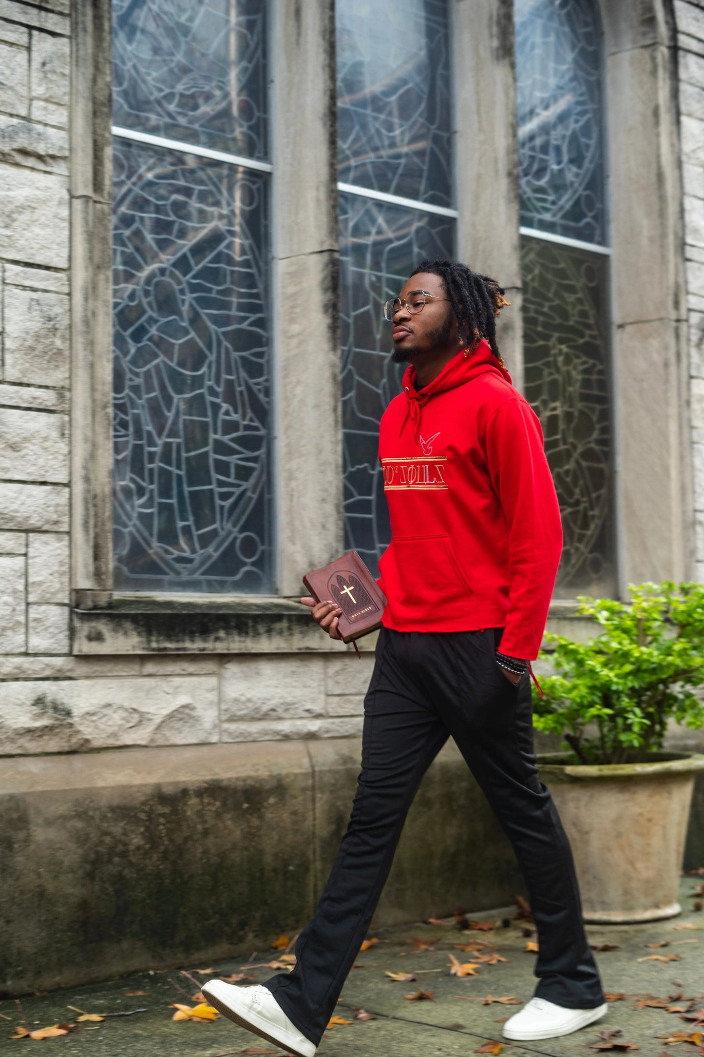 GOD'S SOULS Distress Logo Hooded Sweatshirt God’s Souls