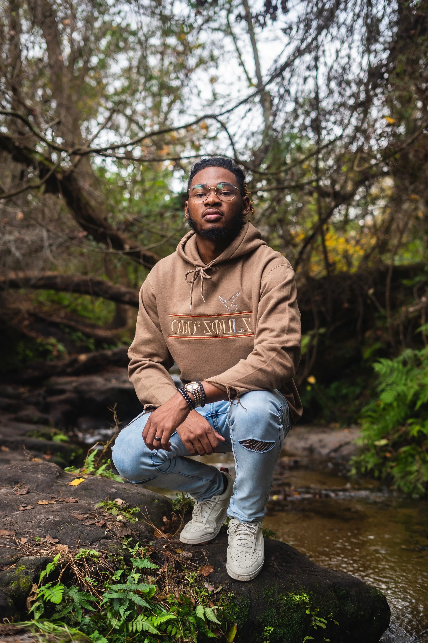 GOD'S SOULS Distress Logo Hooded Sweatshirt God’s Souls